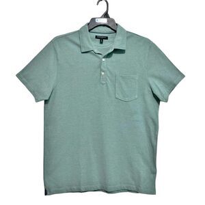Banana Republic Polo Shirt Men’s Size Large Sage Green Short Sleeve 1/4 But-Up